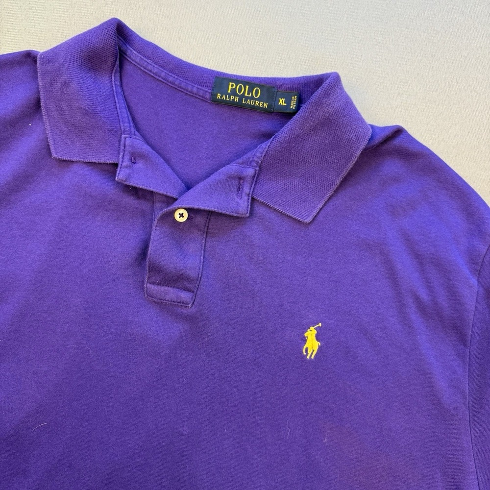 Polo Ralph Lauren Polo Shirt Men's XL Purple 100% Cotton Short Sleeve